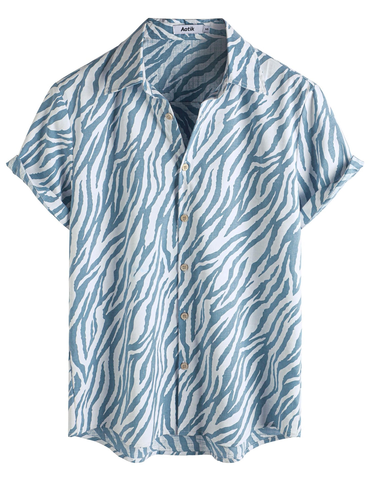 Mens Hawaiian Shirt Short Sleeve Button Down Cotton Floral Shirts Casual Tropical Beach Summer Shirts