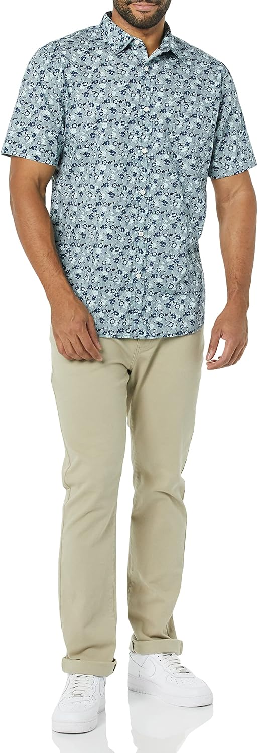 Men's Slim-Fit Short-Sleeve Poplin Shirt