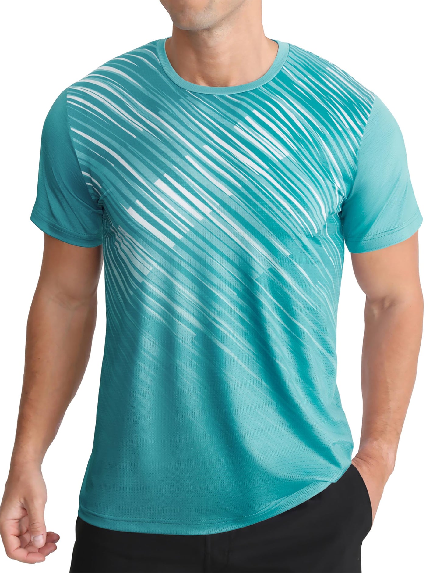 Men's Athletic T-Shirt Performance Gym Shirt Quick Dry Moisture Wicking Running Workout Short Sleeve Tops