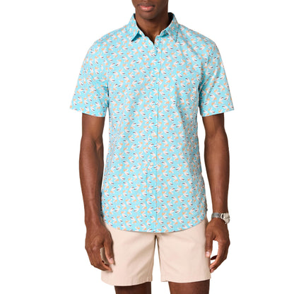 Men's Slim-Fit Short-Sleeve Poplin Shirt