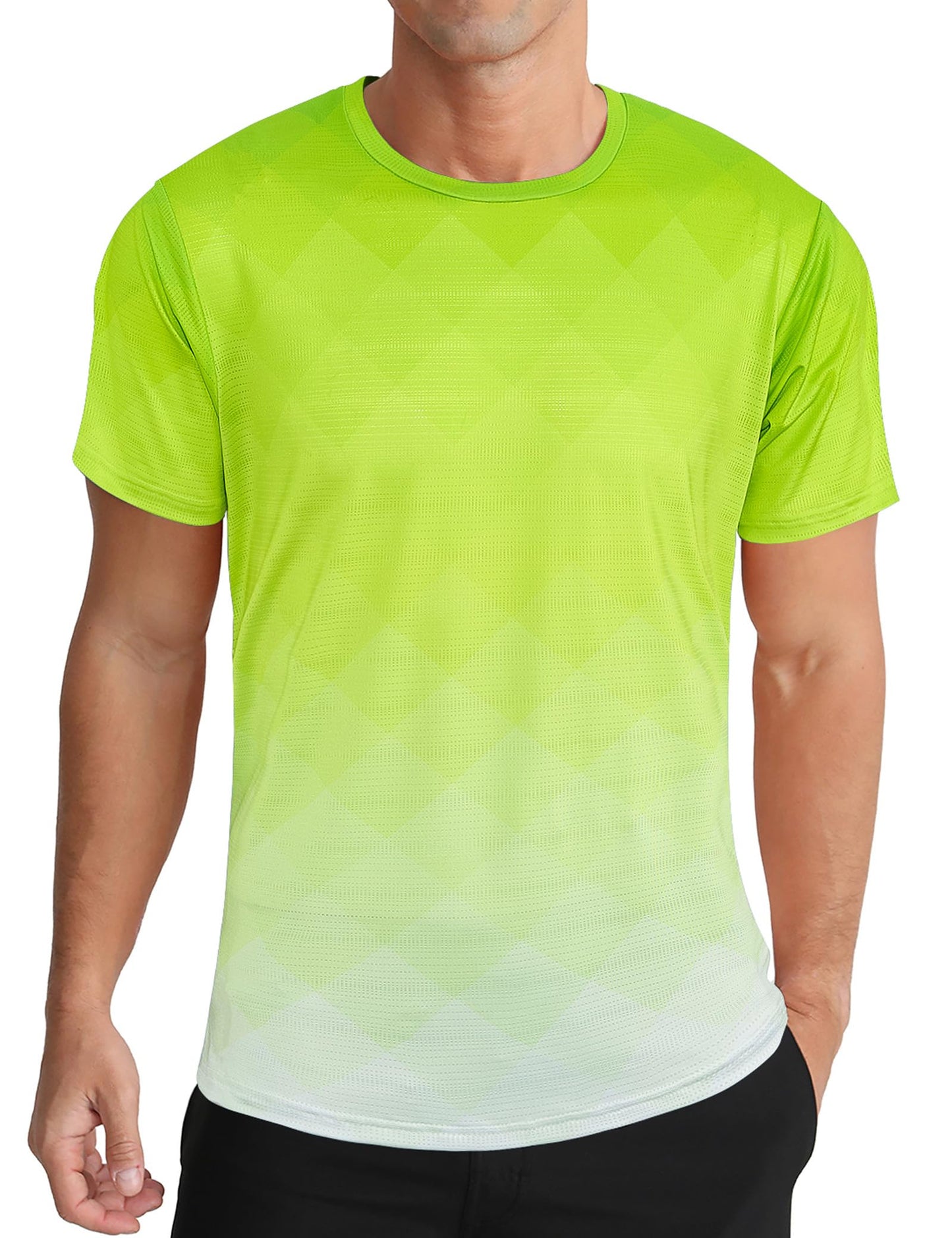 Men's Athletic T-Shirt Performance Gym Shirt Quick Dry Moisture Wicking Running Workout Short Sleeve Tops