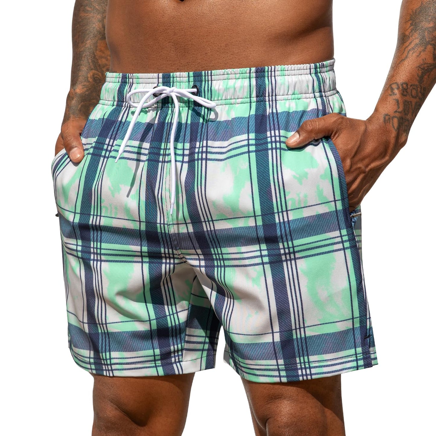Men's Swim Trunks Quick Dry Beach Shorts with Pockets