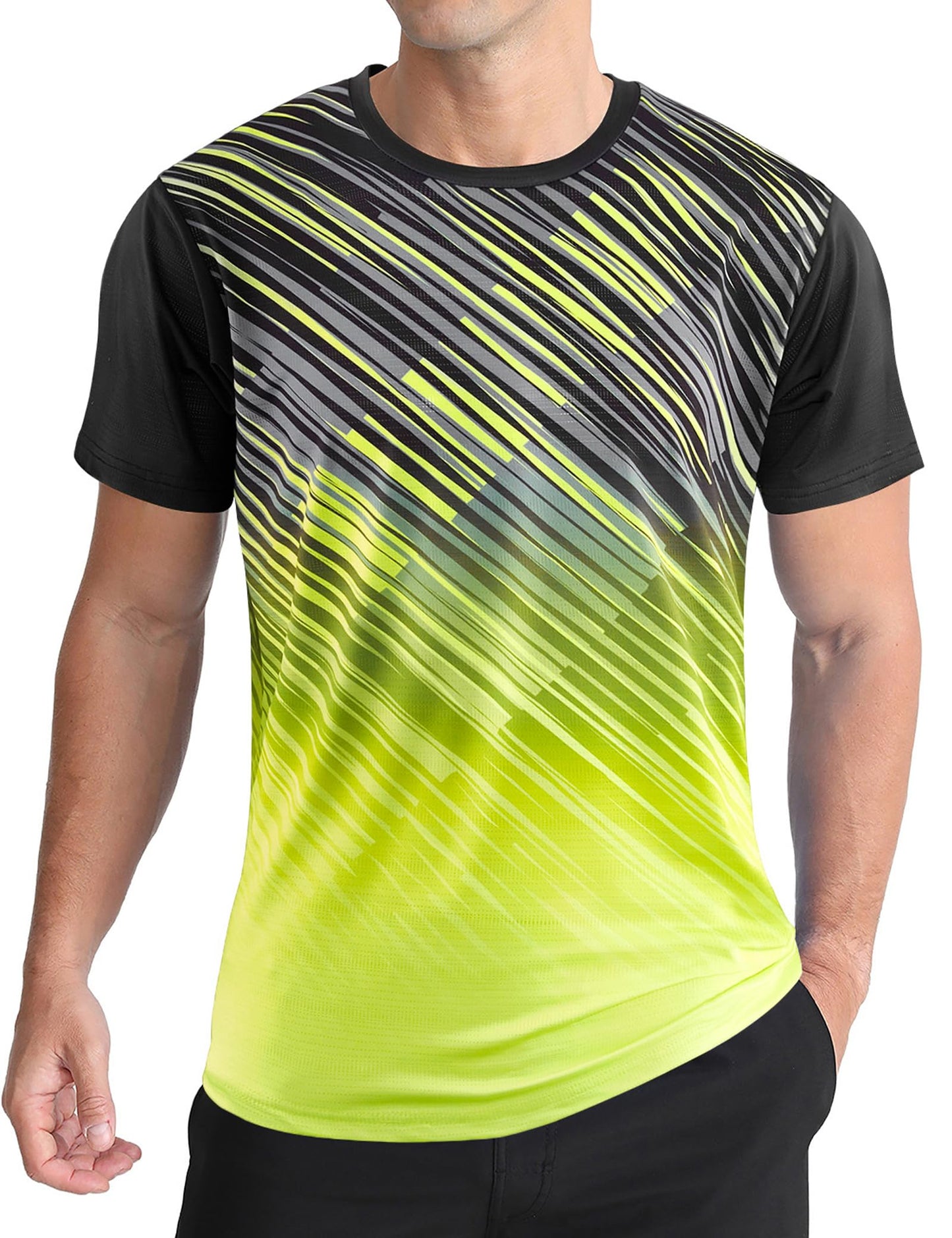 Men's Athletic T-Shirt Performance Gym Shirt Quick Dry Moisture Wicking Running Workout Short Sleeve Tops