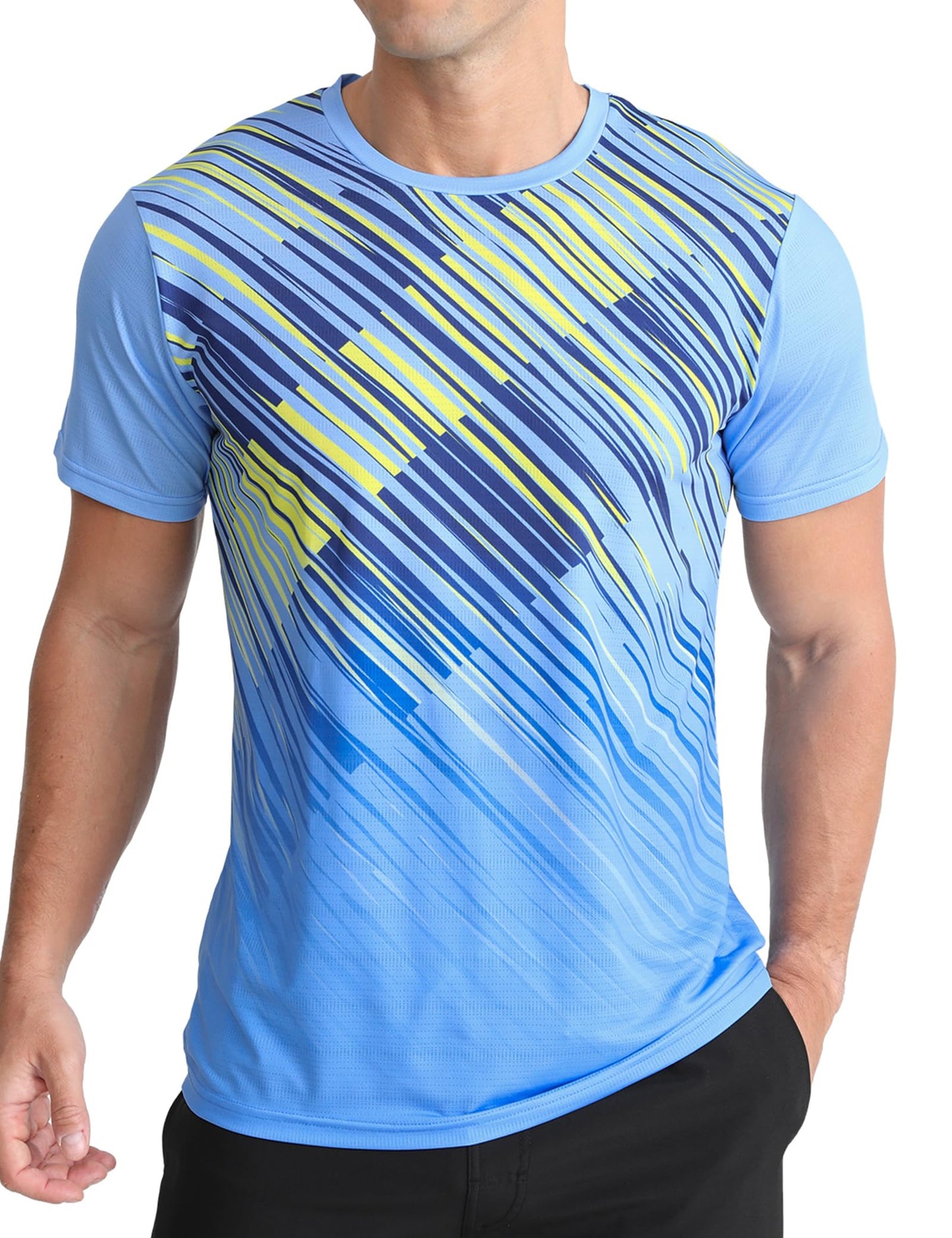 Men's Athletic T-Shirt Performance Gym Shirt Quick Dry Moisture Wicking Running Workout Short Sleeve Tops