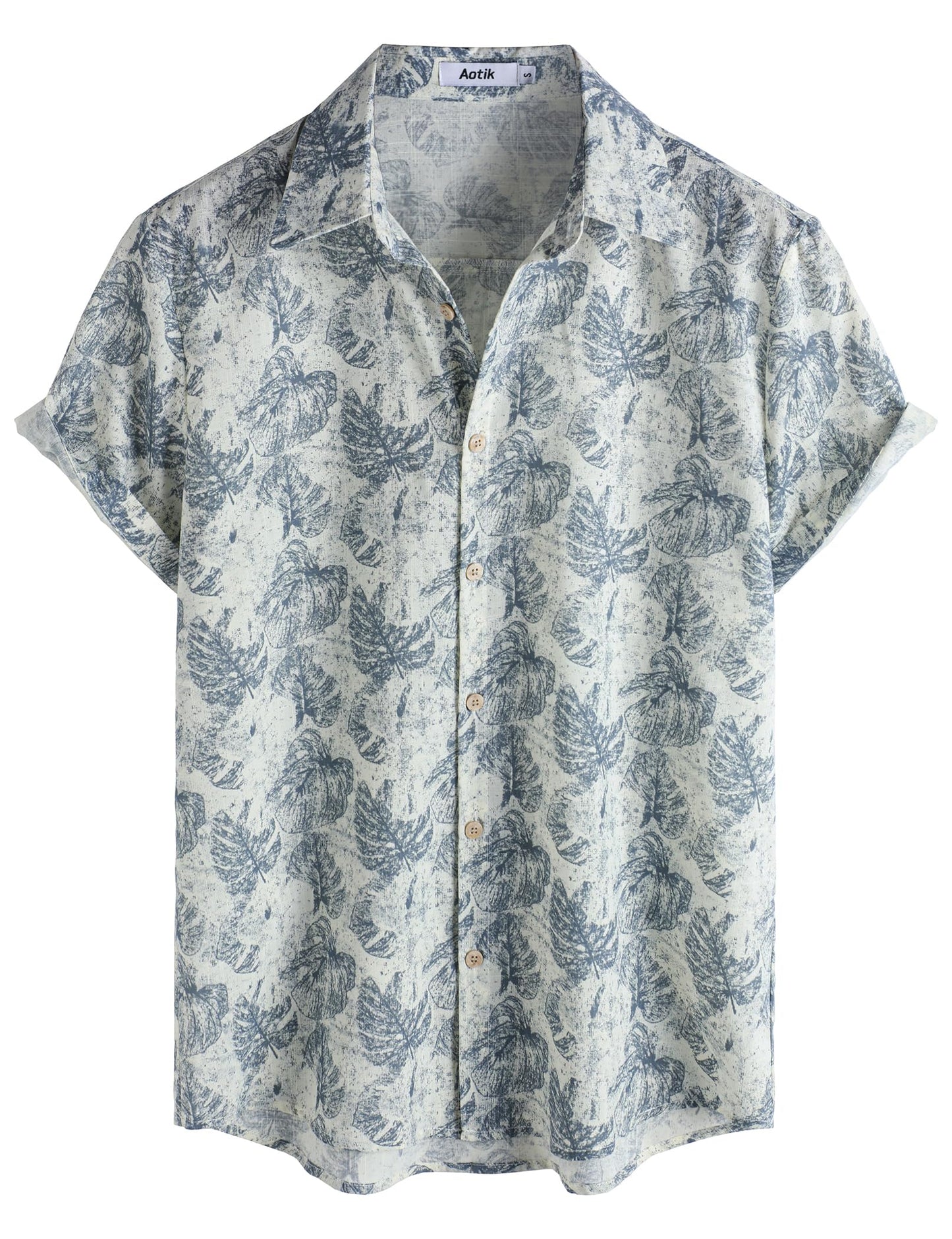 Mens Hawaiian Shirt Short Sleeve Button Down Cotton Floral Shirts Casual Tropical Beach Summer Shirts