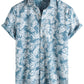 Mens Hawaiian Shirt Short Sleeve Button Down Cotton Floral Shirts Casual Tropical Beach Summer Shirts