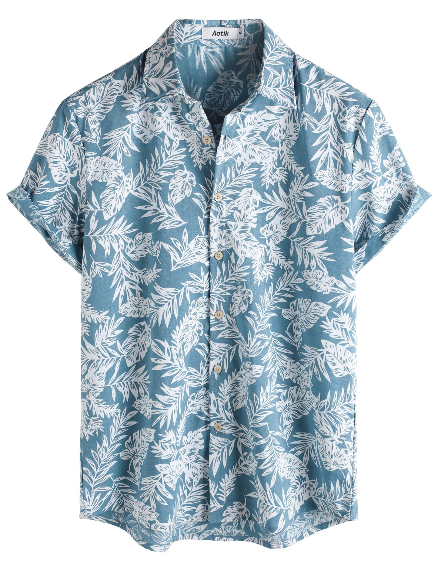 Mens Hawaiian Shirt Short Sleeve Button Down Cotton Floral Shirts Casual Tropical Beach Summer Shirts