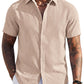 Men's Short Sleeve Button Down Casual Shirt, Lightweight Summer Shirts for Beach, Wedding, Vacation