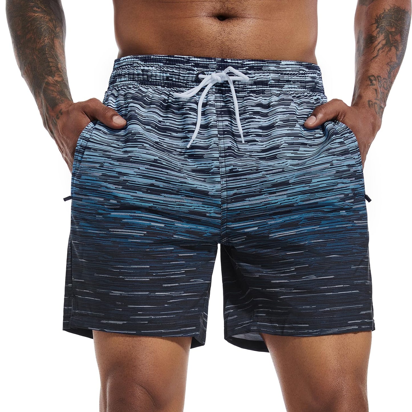 Men's Swim Trunks Quick Dry Beach Shorts with Pockets