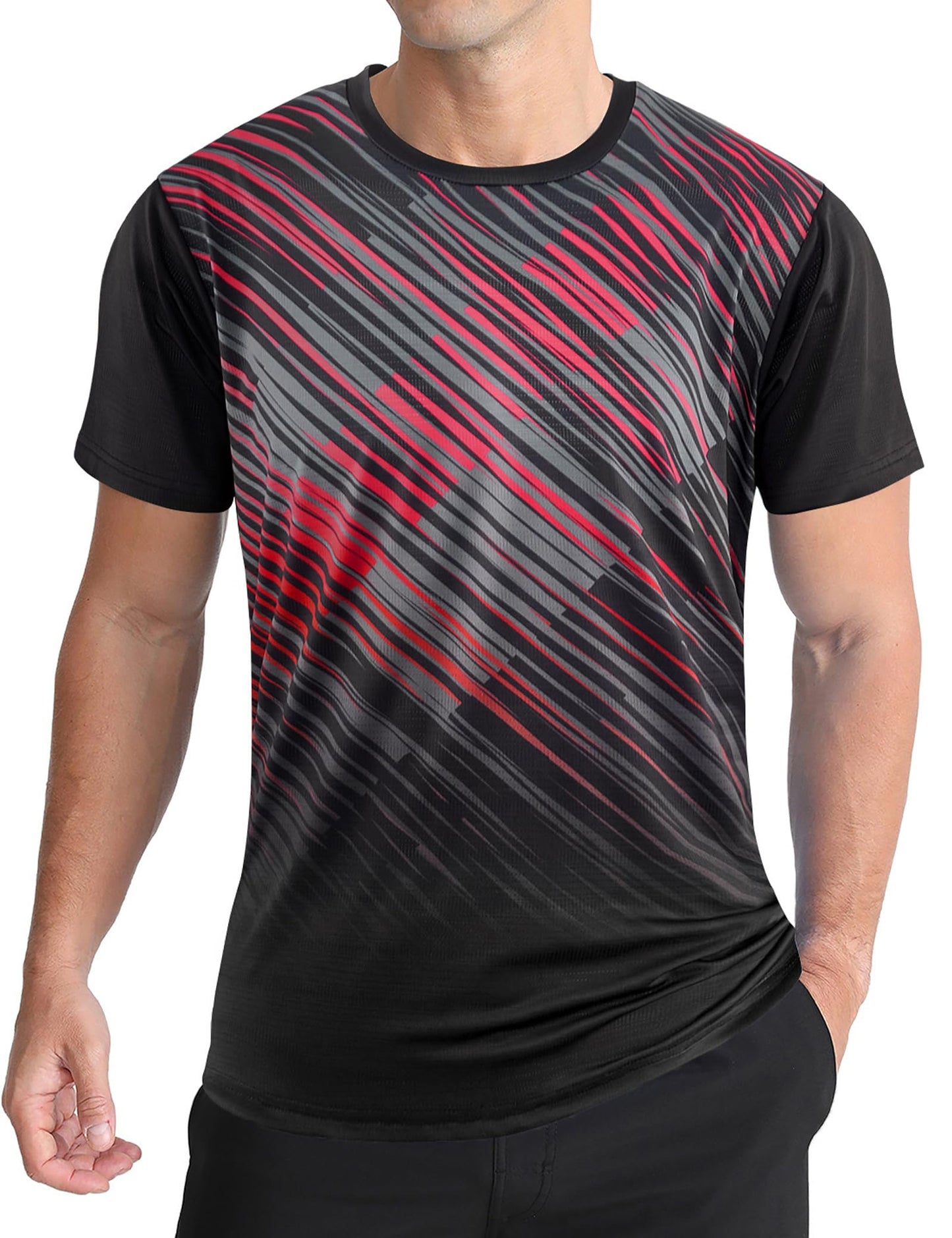 Men's Athletic T-Shirt Performance Gym Shirt Quick Dry Moisture Wicking Running Workout Short Sleeve Tops