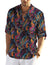 Cotton Linen Henley T-Shirt for Men, Long Sleeve Hippie Casual Beach T-Shirts