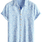 Mens Hawaiian Shirt Short Sleeve Button Down Cotton Floral Shirts Casual Tropical Beach Summer Shirts