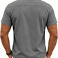 Men's Linen Shirts Slim Short Sleeve Textured Button Down Dress Shirt Breathable Casual Summer Beach Vacation Wedding Tops