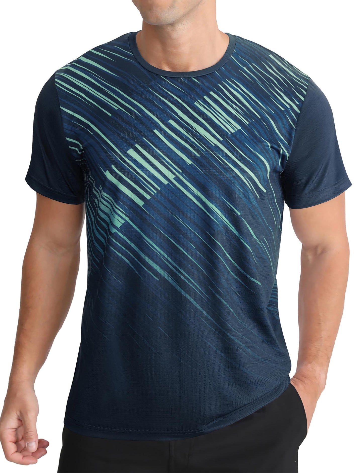 Men's Athletic T-Shirt Performance Gym Shirt Quick Dry Moisture Wicking Running Workout Short Sleeve Tops