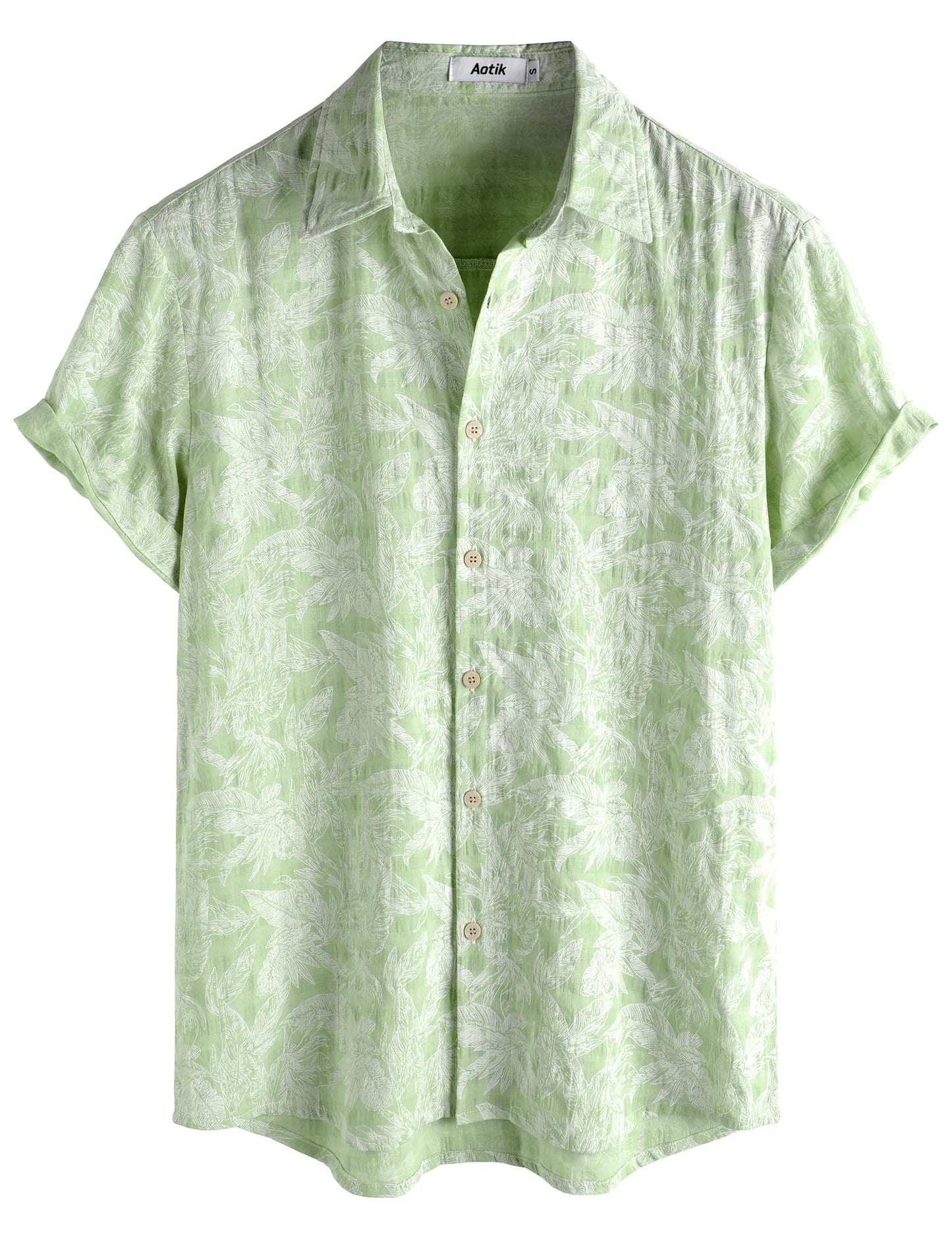 Mens Hawaiian Shirt Short Sleeve Button Down Cotton Floral Shirts Casual Tropical Beach Summer Shirts
