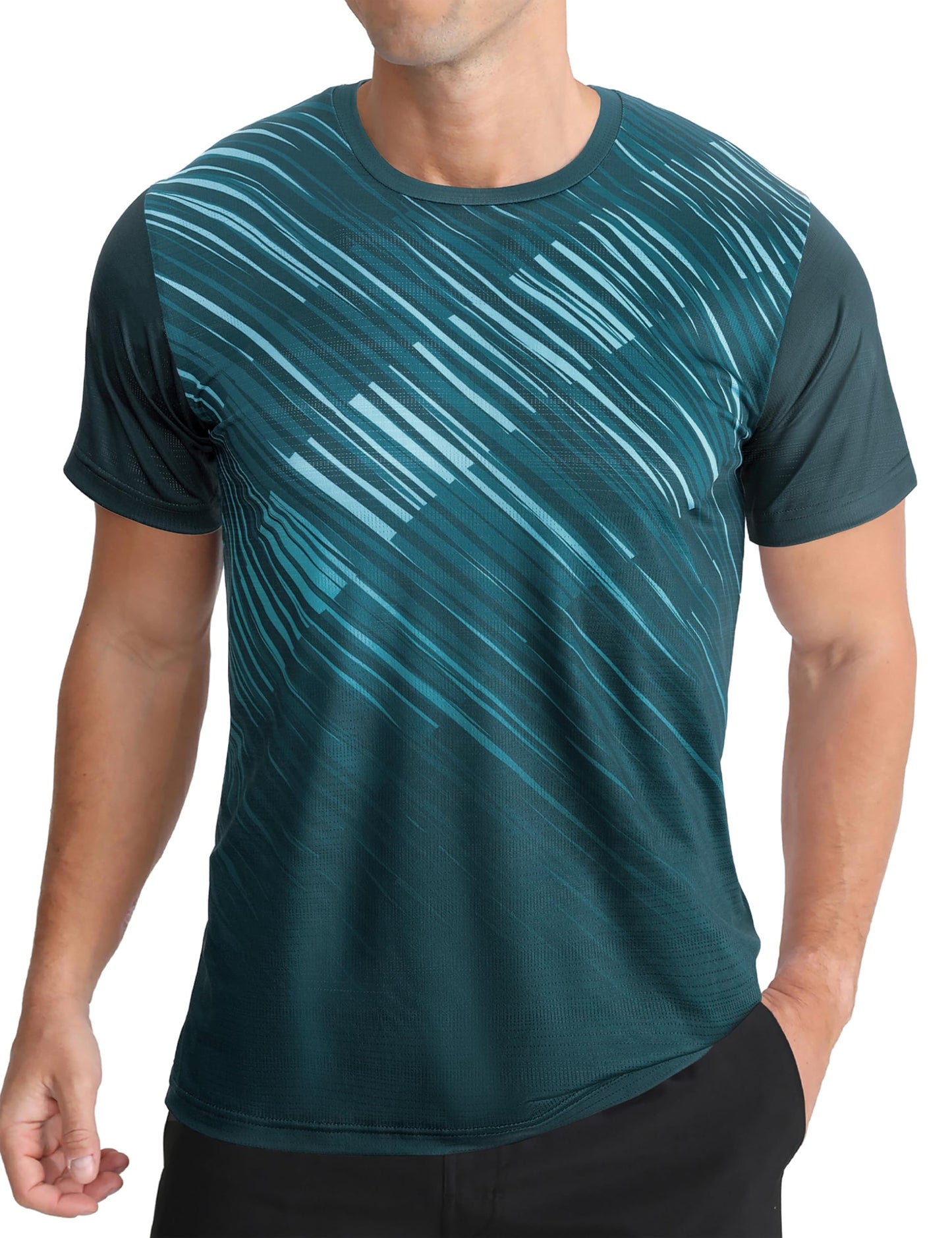 Men's Athletic T-Shirt Performance Gym Shirt Quick Dry Moisture Wicking Running Workout Short Sleeve Tops
