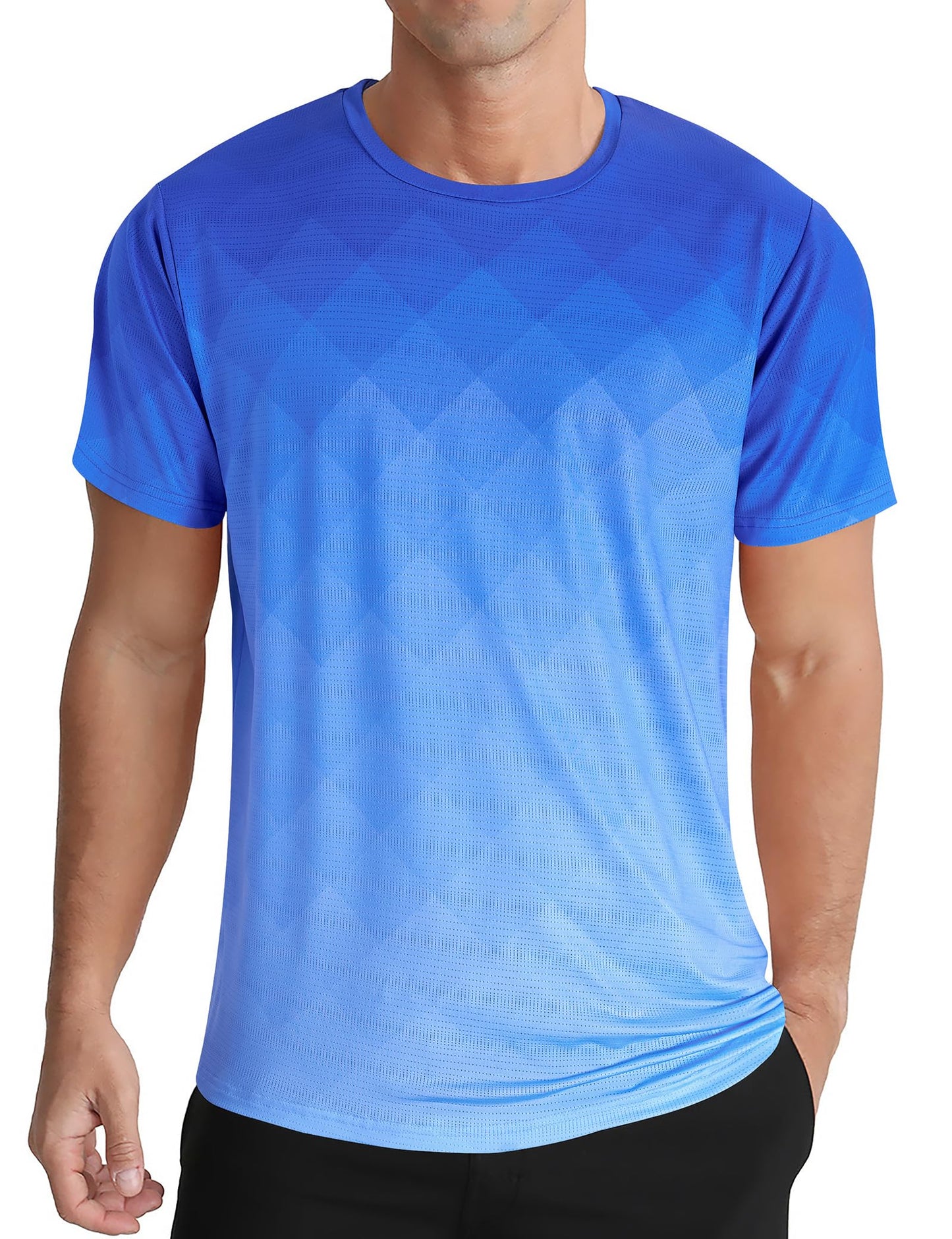 Men's Athletic T-Shirt Performance Gym Shirt Quick Dry Moisture Wicking Running Workout Short Sleeve Tops