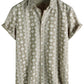 Mens Hawaiian Shirt Short Sleeve Button Down Cotton Floral Shirts Casual Tropical Beach Summer Shirts
