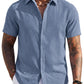 Men's Short Sleeve Button Down Casual Shirt, Lightweight Summer Shirts for Beach, Wedding, Vacation
