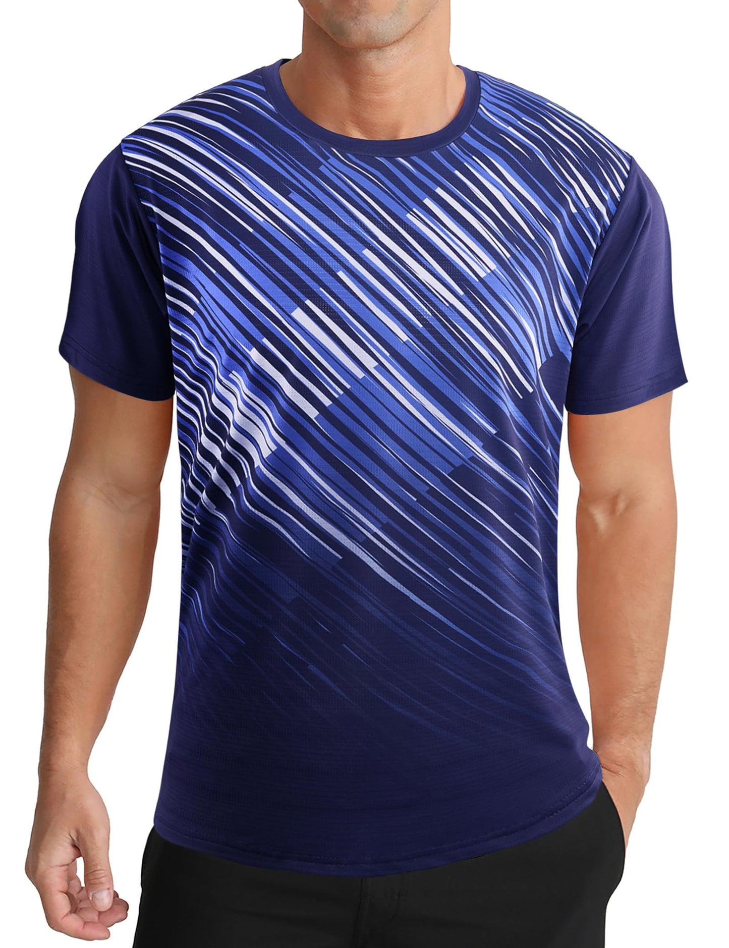 Men's Athletic T-Shirt Performance Gym Shirt Quick Dry Moisture Wicking Running Workout Short Sleeve Tops