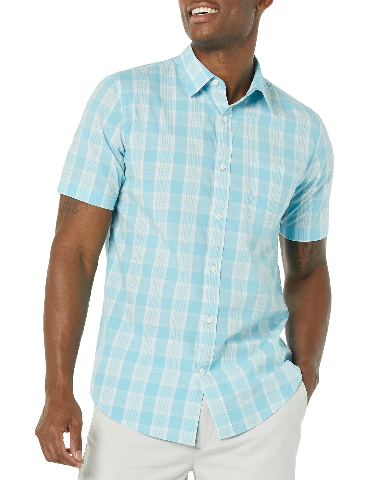 Men's Slim-Fit Short-Sleeve Poplin Shirt