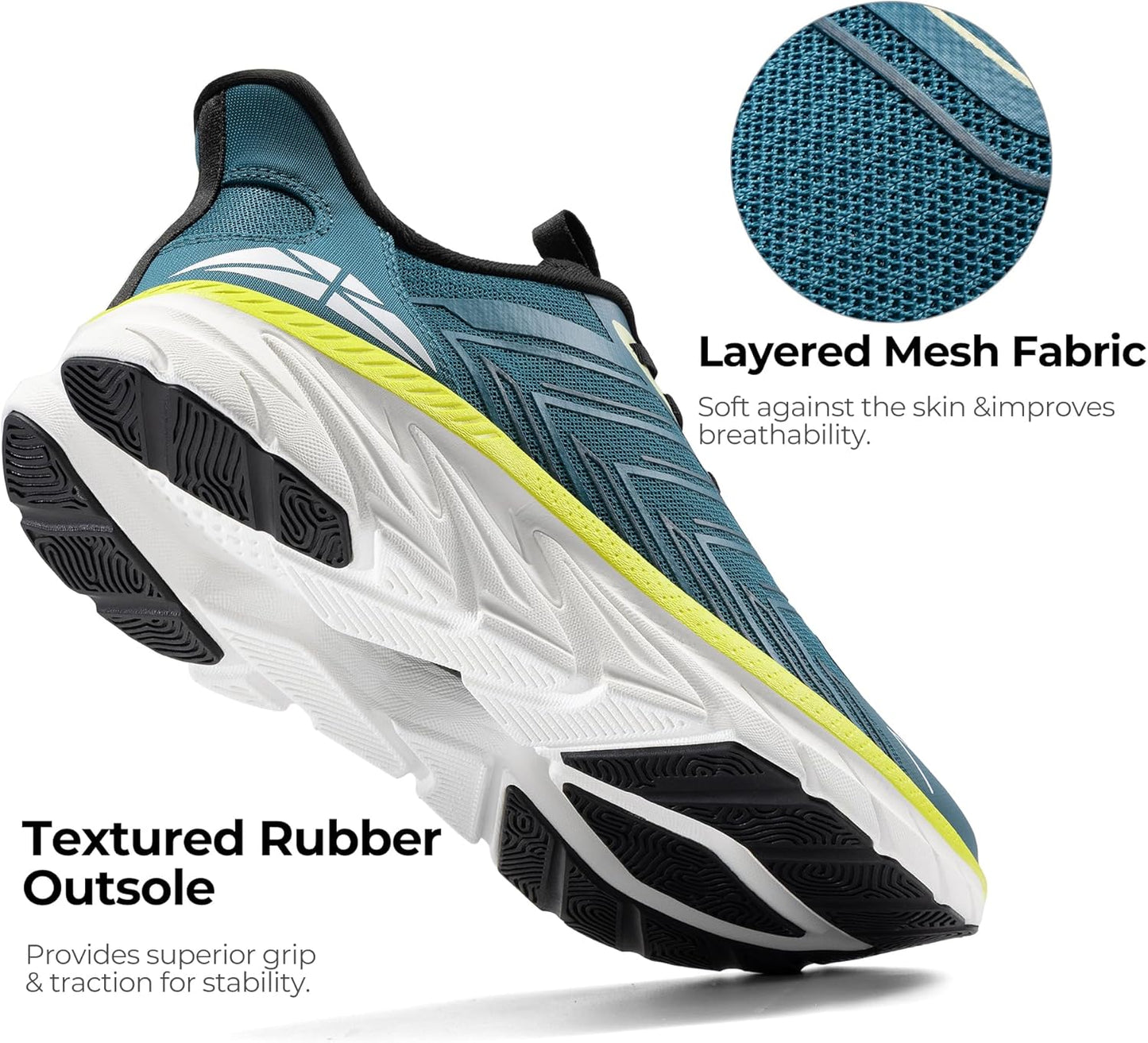 Men's Slip On Walking Shoes, Breathable Non Slip Comfortable Athletic Sneakers for Running Tennis Gym Workout Cross Training