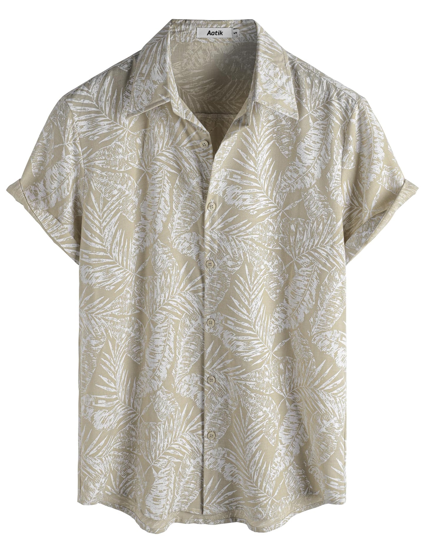 Mens Hawaiian Shirt Short Sleeve Button Down Cotton Floral Shirts Casual Tropical Beach Summer Shirts