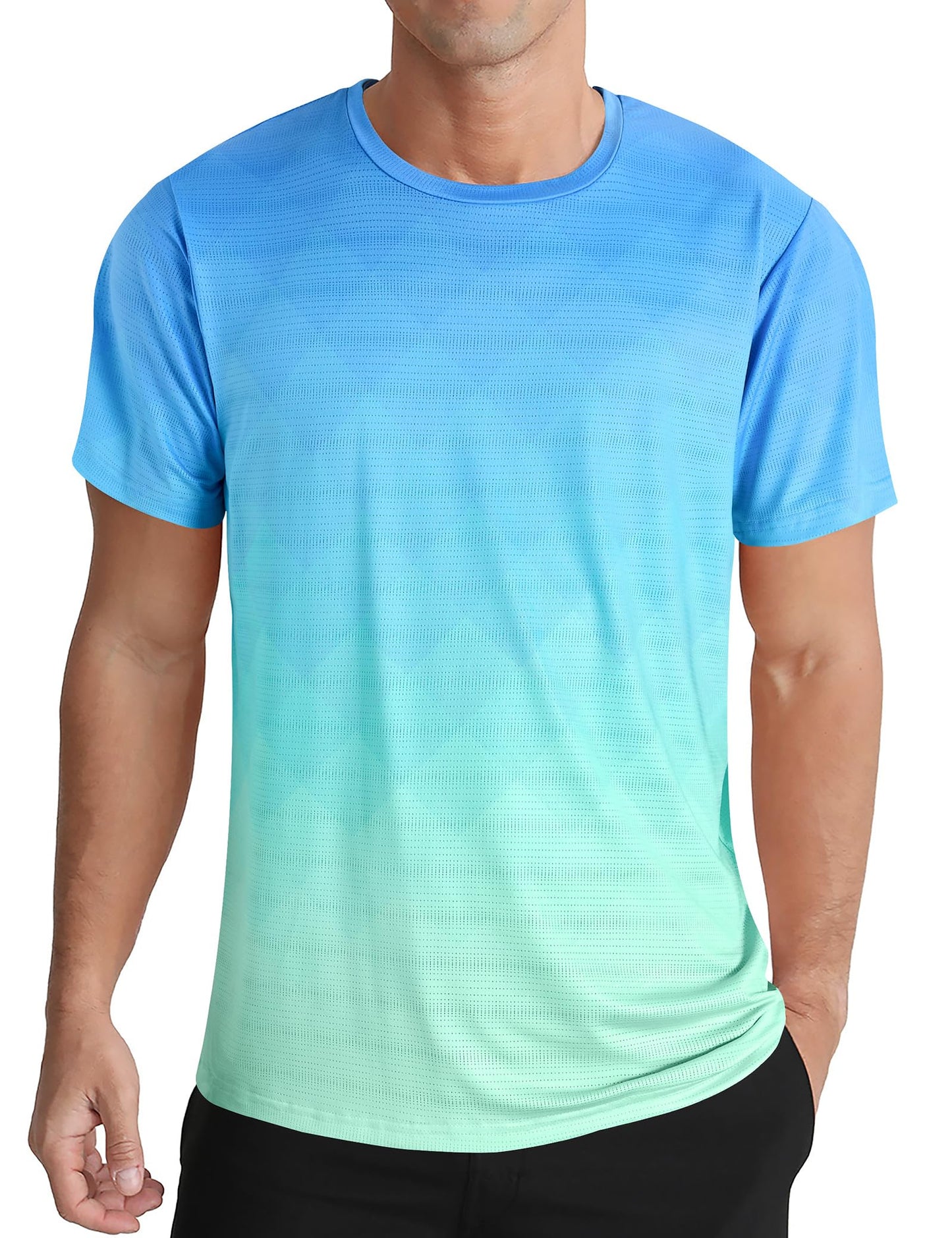 Men's Athletic T-Shirt Performance Gym Shirt Quick Dry Moisture Wicking Running Workout Short Sleeve Tops