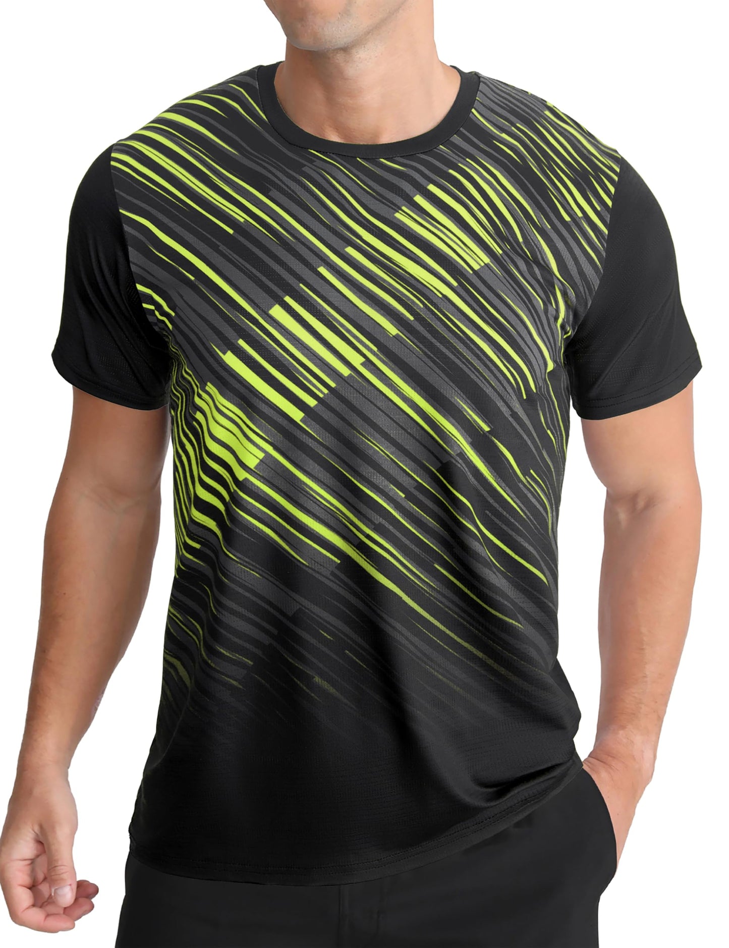 Men's Athletic T-Shirt Performance Gym Shirt Quick Dry Moisture Wicking Running Workout Short Sleeve Tops