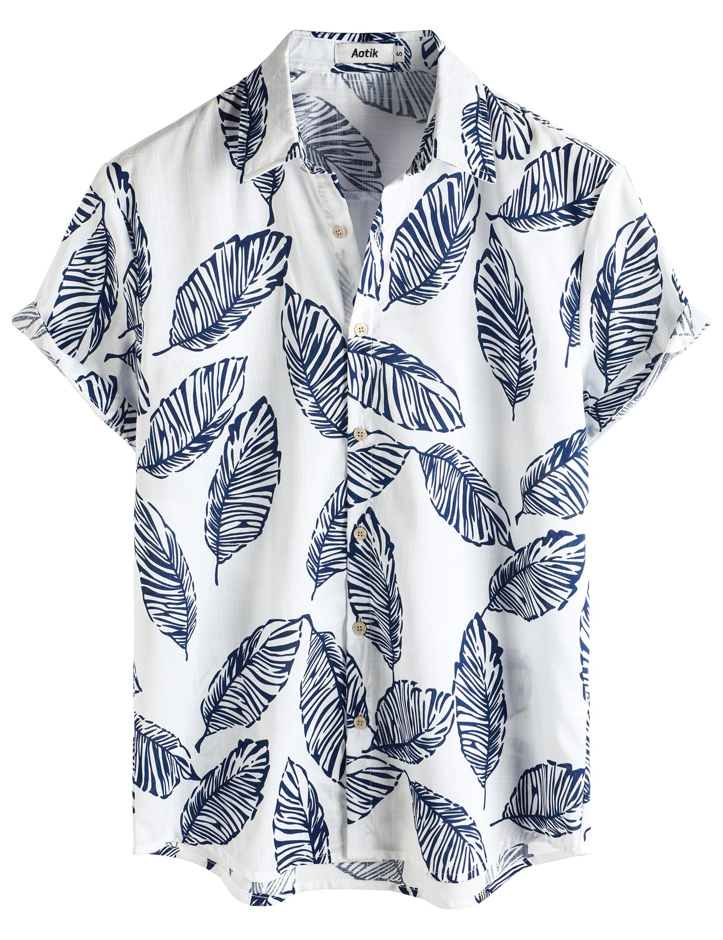 Mens Hawaiian Shirt Short Sleeve Button Down Cotton Floral Shirts Casual Tropical Beach Summer Shirts