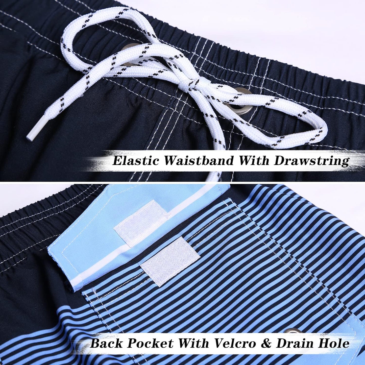 Men's Swim Trunks Quick Dry Bathing Suit Swimming Board Shorts Mesh Lining Beach Swimwear