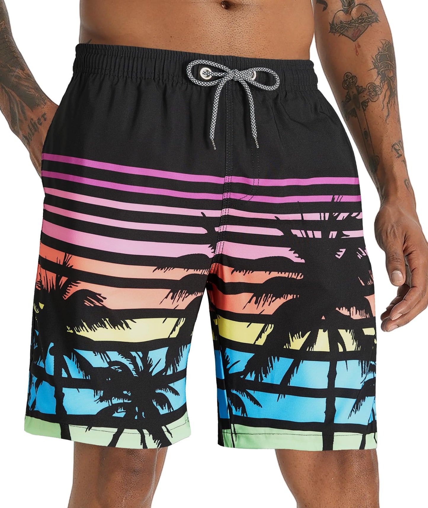 Men's 9" Quick Dry Swim Trunks Big & Tall Beach Swimsuits Bathing Suit
