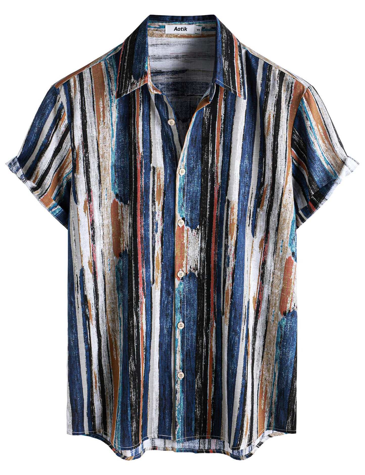 Mens Hawaiian Shirt Short Sleeve Button Down Cotton Floral Shirts Casual Tropical Beach Summer Shirts
