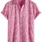 Mens Hawaiian Shirt Short Sleeve Button Down Cotton Floral Shirts Casual Tropical Beach Summer Shirts