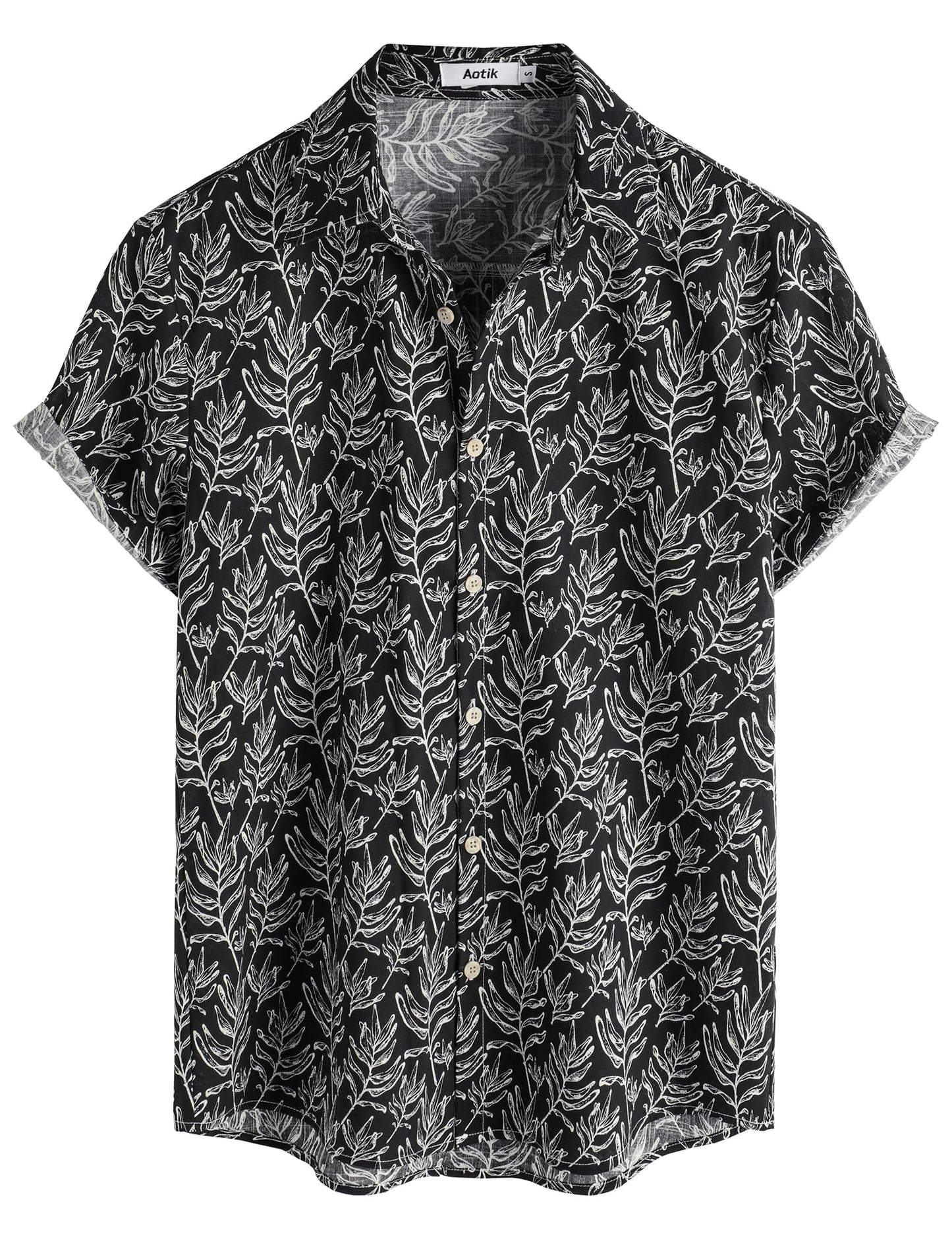 Mens Hawaiian Shirt Short Sleeve Button Down Cotton Floral Shirts Casual Tropical Beach Summer Shirts