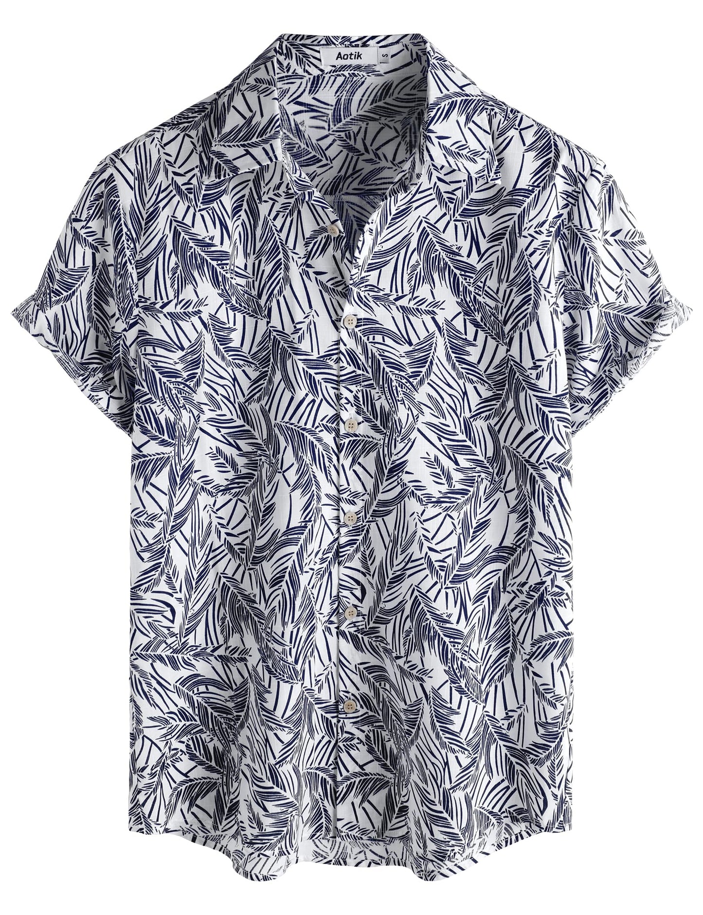 Mens Hawaiian Shirt Short Sleeve Button Down Cotton Floral Shirts Casual Tropical Beach Summer Shirts