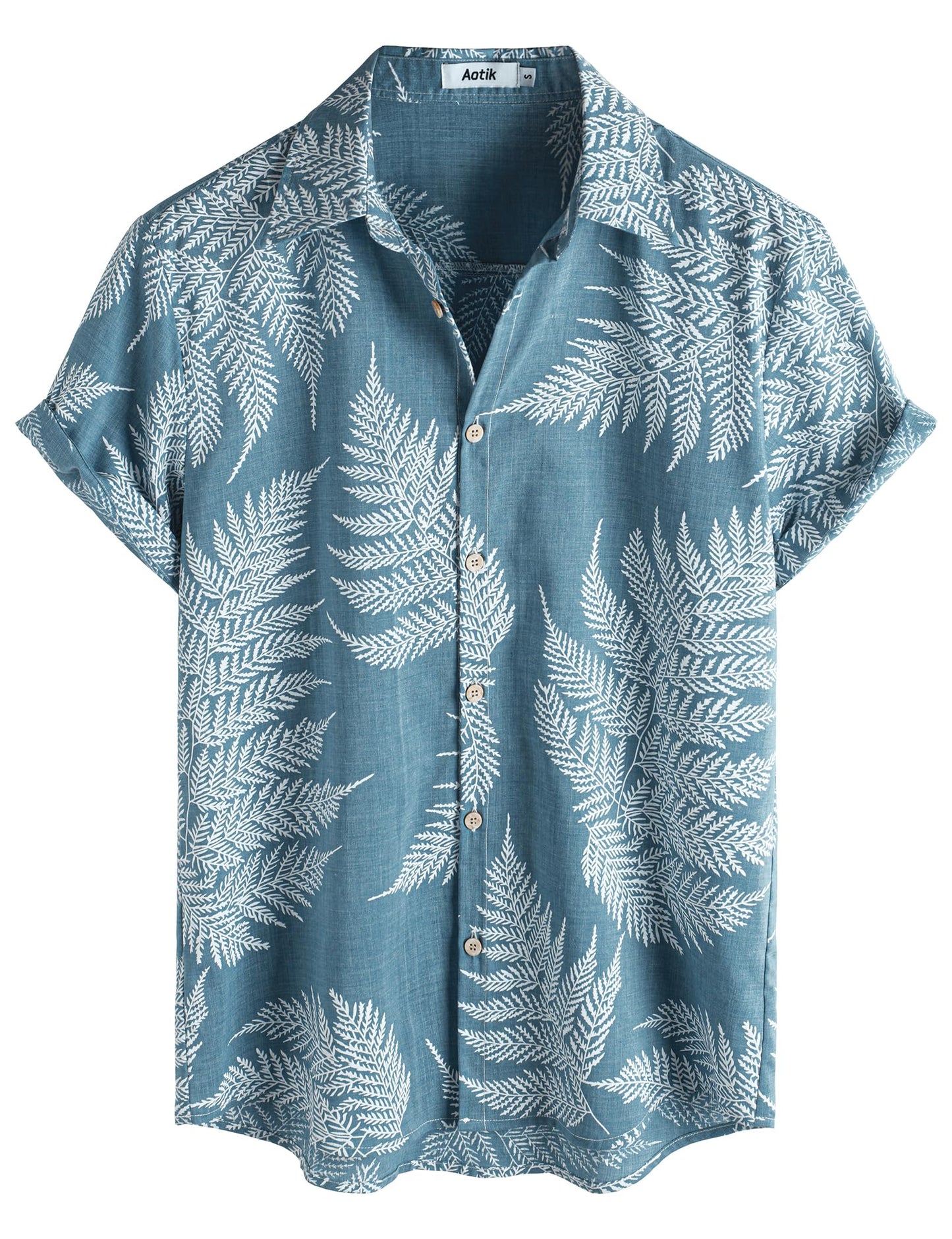Mens Hawaiian Shirt Short Sleeve Button Down Cotton Floral Shirts Casual Tropical Beach Summer Shirts