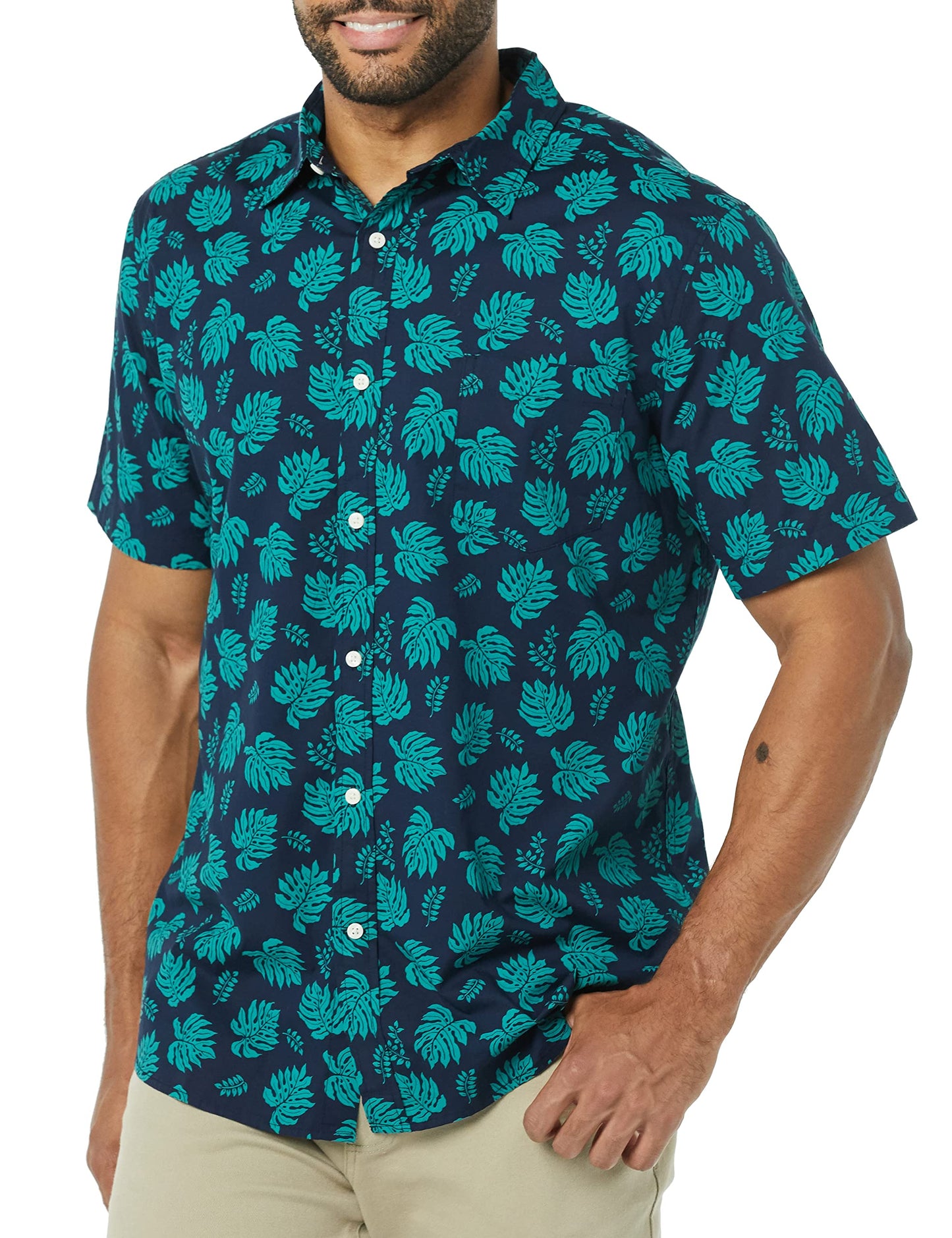 Men's Slim-Fit Short-Sleeve Poplin Shirt