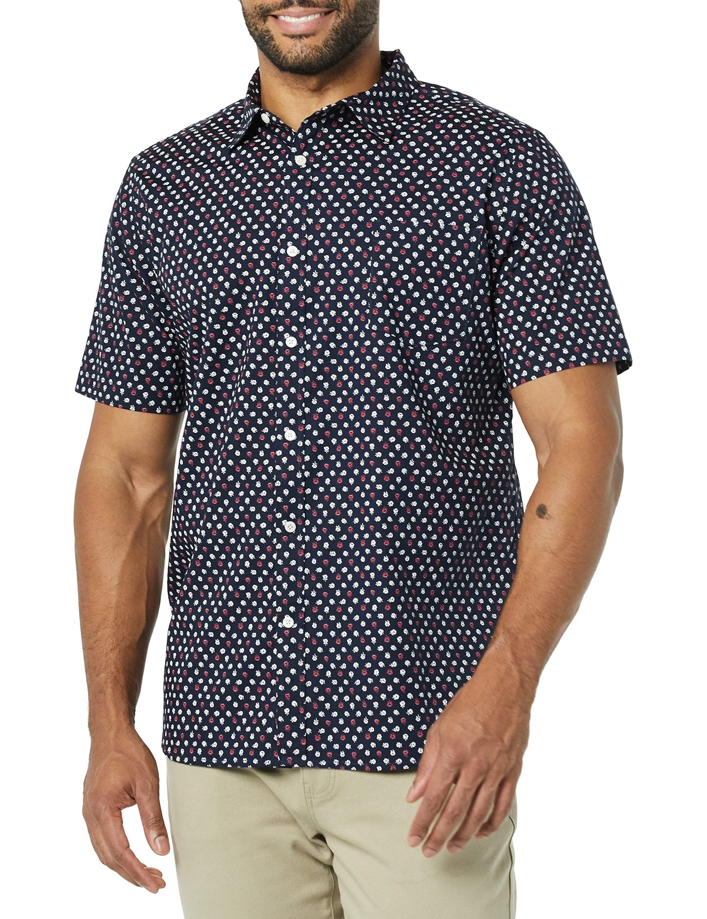 Men's Slim-Fit Short-Sleeve Poplin Shirt