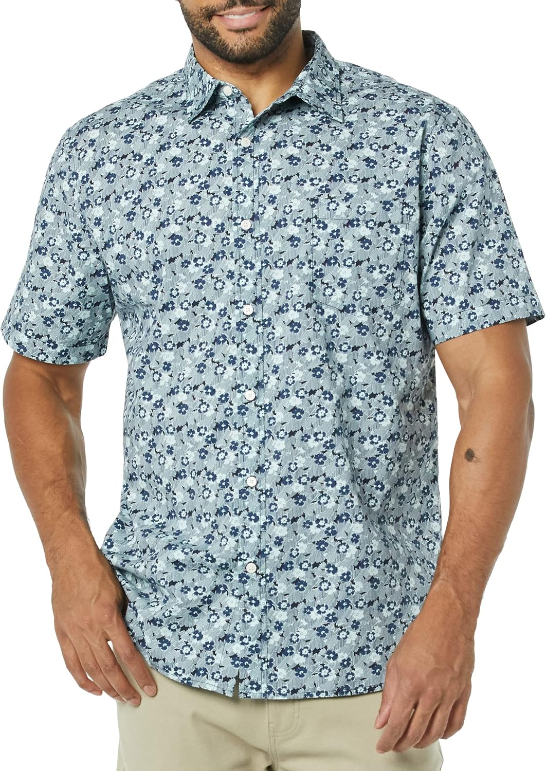 Men's Slim-Fit Short-Sleeve Poplin Shirt