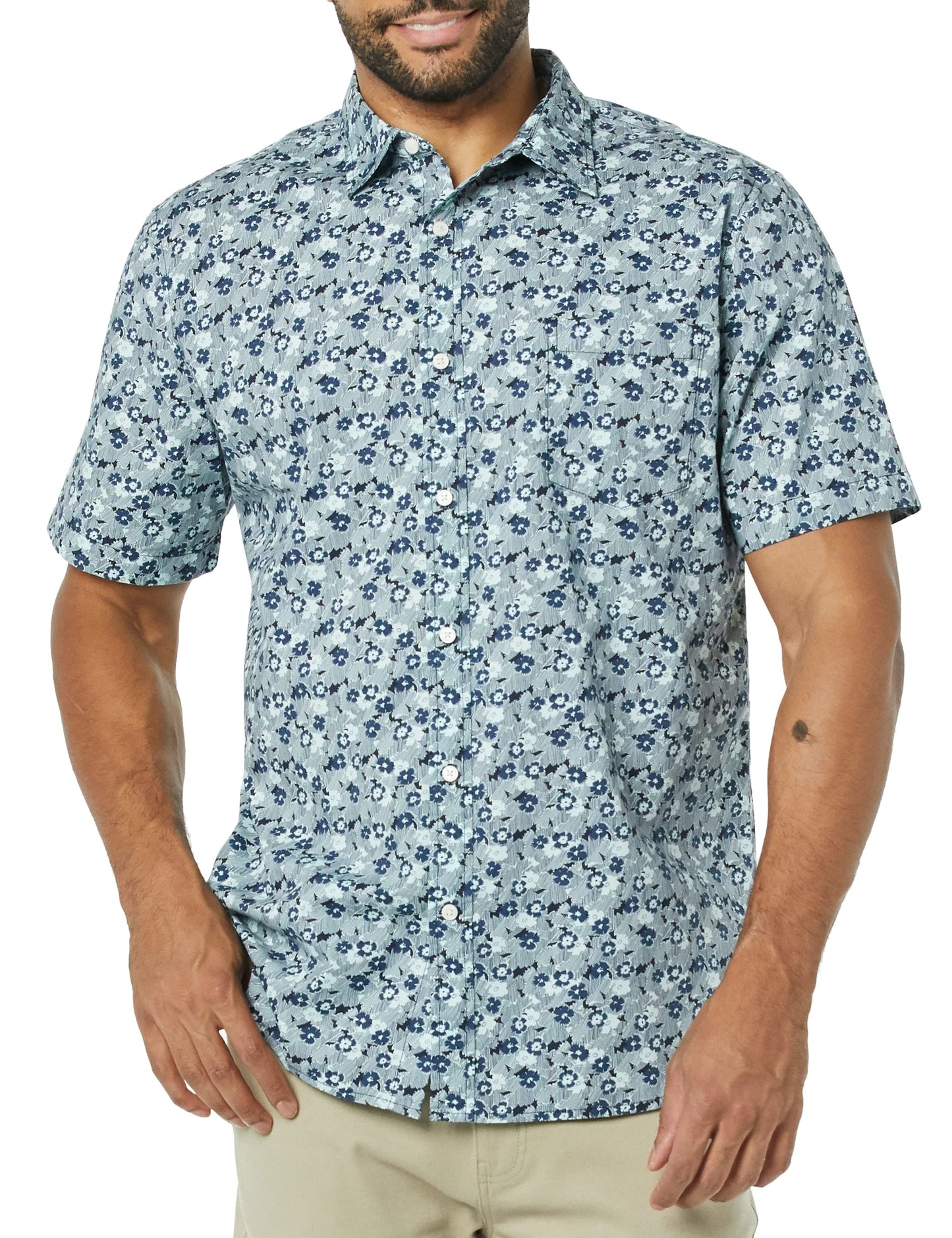 Men's Slim-Fit Short-Sleeve Poplin Shirt
