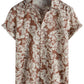 Mens Hawaiian Shirt Short Sleeve Button Down Cotton Floral Shirts Casual Tropical Beach Summer Shirts