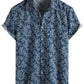Mens Hawaiian Shirt Short Sleeve Button Down Cotton Floral Shirts Casual Tropical Beach Summer Shirts