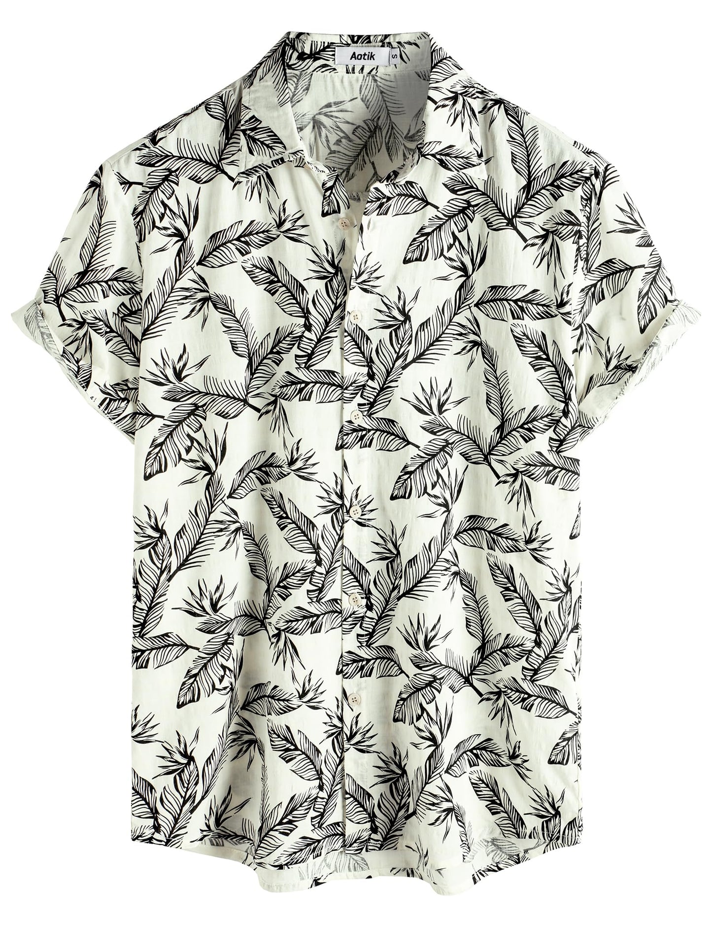 Mens Hawaiian Shirt Short Sleeve Button Down Cotton Floral Shirts Casual Tropical Beach Summer Shirts