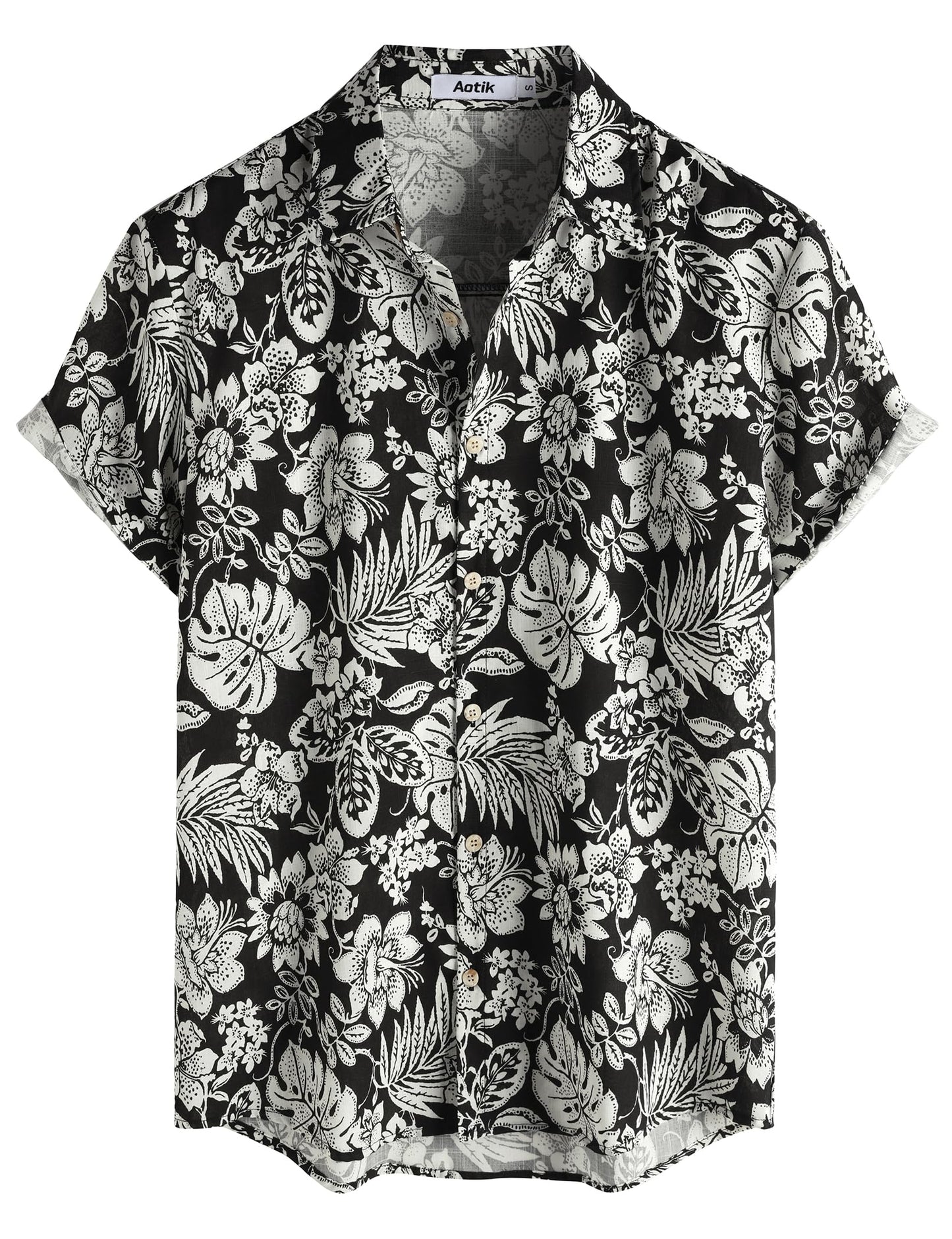 Mens Hawaiian Shirt Short Sleeve Button Down Cotton Floral Shirts Casual Tropical Beach Summer Shirts
