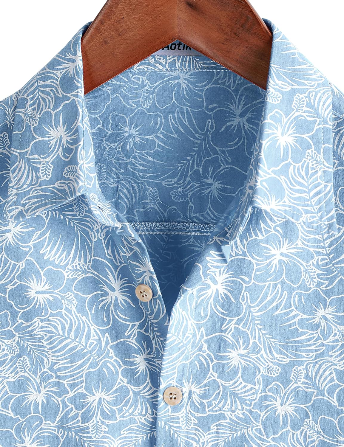 Mens Hawaiian Shirt Short Sleeve Button Down Cotton Floral Shirts Casual Tropical Beach Summer Shirts