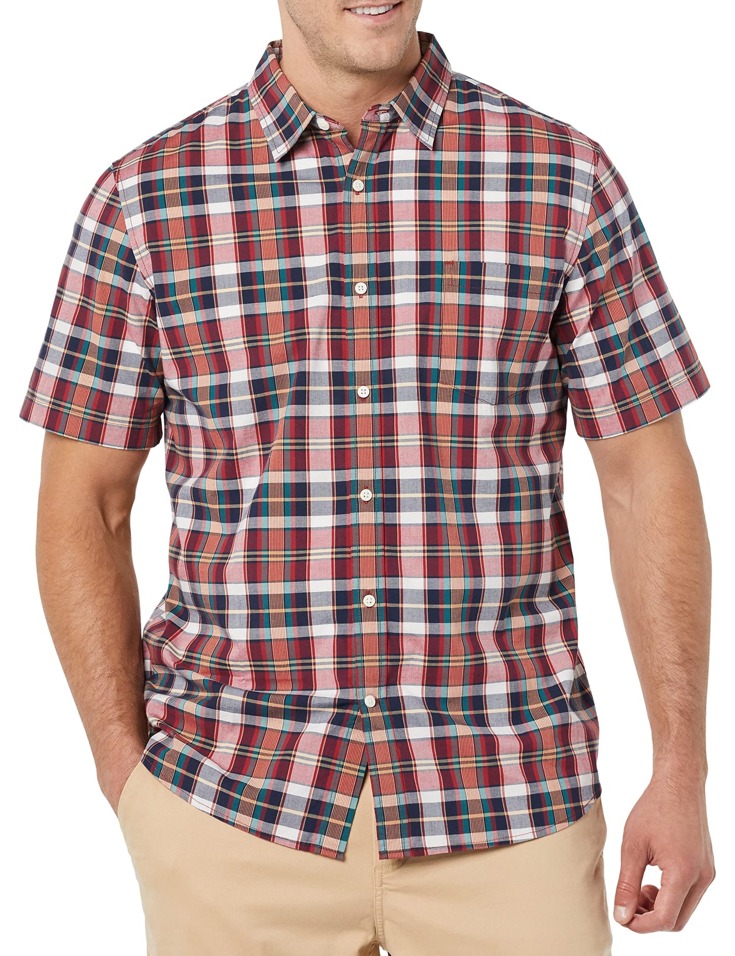 Men's Slim-Fit Short-Sleeve Poplin Shirt